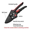 12pcs SK5 Steel pulley garden pruning shears laborsaving Ratchet Scissors Gardening Plant Scissor Branch Pruner Trimmer Tools 231228