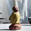 Figuras Decorativas Cerámica Pequeña Estatua Linda De Buda Estatuilla De Monje Manualidades Creativas para Bebés Muñecas Adornos Regalo Artes Delicadas Clásicas