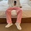 Summer Pink Jeans Men Fashion Retro Pocket Cargo Jeans Men Streetwear Hip Hop Loose Straight Denim Pants Mens Trousers S-3XL 231229