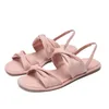 Sandales doubles nœuds femmes bleu / rose plage plate sandalias mujer back sangle de dos roma chaussures femme tongs 173