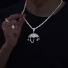 Dropshipping Accessori per gioielli Hip Hop Argento sterling 925 VVS Moissanite Ghiacciato Ciondolo per ombrello con sacchetto di soldi in dollari ricchi