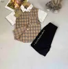 Märke baby tracksuit designer barn t-shirt set storlek 100-150 lapptäcke design kortärmad poloshirt och shorts dec20