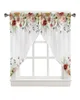 Rideaux de roses à fleurs de printemps, pour fenêtre de chambre à coucher, salon, stores triangulaires