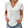 女性用Tシャツ夏のファッションレディースシャツvネックソリッドカラーカジュアルな半袖レディース女性のための長いパック