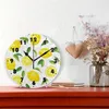 Relojes de pared con estampado de limones, reloj redondo silencioso sin tictac, arte para el hogar, dormitorio, decoración para sala de estar, reloj colgante, escritorio silencioso