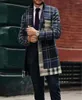 Giacche da uomo monopetto bavero lungo cappotto giacca soprabito casual trench autunno inverno moda uomo di lana