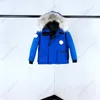 Canadá ropa de bebé abrigos abrigo de diseñador ropa para niños niño niña niños chaqueta de piel parkas lujo Patchwork empalme letras ganso pato blanco abajo chaquetas