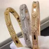 Projektant luksusowa bransoletka z grupy van z złotą van z błyszczącymi kryształami i diamentami ostateczny symbol miłości i ochrony idealny prezent dla kobiet dziewcząt Bftq