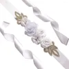 Ceintures Strass Robe De Mariée Perlée Ceinture De Mariage Perle Simulé Rose Accessoires À La Main Fleur Ceintures Cristal Ceinture Élégante