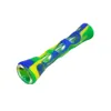 Silicone prometheus one frappeur bat portable pipe à fumer droite pyrex verre tabac pipes à main avec 5 couleurs différentes