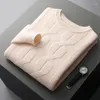 Erkek Sweaters Sonbahar ve Kış Merino Yün Kaşmir Sweater O yaka kalınlaşmış kazak örgü moda Kore lüks ceket üst