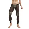 Herren Thermounterwäsche Sexy Ay Mes Transparent Lon Jons Marke Omme Camouflae Leins Bottoms PolyesterSpandex Loune Tits