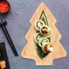 Zestawy naczyń obiadowych 2 szt. Drewniane palety kreskówkowe świąteczne obiad talerz bambusowy sushi sushi 2pcs (zestaw dużych rozmiarów)