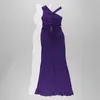 Lässige Kleider Schönes Sommerkleid Spaghettiträger rückenfrei lang für Frauen Party Sexy Vestidos Club Celebrity Elegant