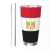 タンブラーaerxemrbraeエジプト旗タンブラー真空断熱コーヒーカップフラスコ学校マグ