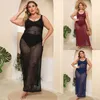 Mulheres Swimwear Plus Size Vestidos Longos Mulheres Verão Grande Gordura Beachwear Oco Out Tamanhos Grandes Beach Cover Ups Split Maxi Natação Wear