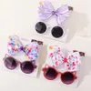 Pakiet 2PCS Baby Girls Seaside wakacyjny Akcesoria do włosów Dzieci Kokwy Geometria do włosów Kreskówka Okulary przeciwsłoneczne Dzieci Ochrona Szklanki 231228