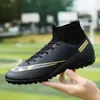 Zhenzu Rozmiar 35-47 Wysokie kostki buty piłki nożnej Agtf Football Boots Kids Boys Ultralight Soccer Cleats Sneakers Botas de Futbol 231228