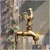 Wäscherei-Utility-Wasserhähne Antik Messing Tierform Outdoor Garten Wasserhähne Landschaft Kunst Wandmontierter Wasserhahn Mopp Waschbecken Mixer TA Dhq6E