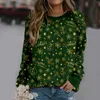 Bluza świąteczna bluza świąteczna damska świąteczne pullover 2023 Elk Snowflake Print o długim rękawie Sweter O-Neck Fall Winter Clothing Tops