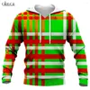 Hoodies masculinos hx xadrez 3d gráfico natal hoodie festival festa bolsos pullovers sweatshirts harajuku sportwear roupas masculinas