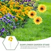 Fleurs décoratives, 5 pièces, piquet de jardin Stable, tournesol, ornement de cour, décor extérieur en forme de tissu en soie