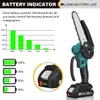 VIOLEWORKS 6 Inch Electric Chain Saw Cordless Mini Handheld Pruning Winter Cutting Power Tools For 18V Battery 231228