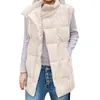 Gilet da donna Giacca senza maniche Gilet Cappotto per donna Piumini leggeri caldi Piumini lunghi da donna invernali Chic Top 2023