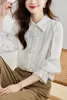 Женские блузки, шифоновые рубашки в китайском стиле, винтажная весенне-летняя одежда, свободные модные топы с длинными рукавами YCMYUNYAN