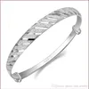 Articoli in argento sterling 925, gioielli, braccialetti con ciondoli, braccialetti cinesi vintage strip line luminosi 221p