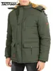 Tacvasen Winter Fleece Foder Ski Snowboard Jackets Men's Hooded Coats borttagbara huva vandring Parka Casual Windbreaker Outwear 231229