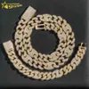 Hip Hop Style 15mm nez de cochon chaîne à maillons cubains Vvs Moissanite diamant collier Bracelet 925 bijoux en argent pour hommes