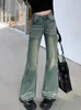 Damen Jeans Retro High Waist Slim Fit Denim Schlaghose 2024 Frühling Modische Kleidung