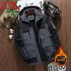 Outono inverno masculino impermeável parka casaco quente engrossar forro de lã jaqueta ao ar livre masculino à prova de vento multibolso com capuz outerwear 231229