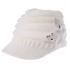 Visors mulheres senhoras tricotar chapéu de inverno crochê pico de gorro de gorro de gorro