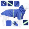 Dog Apparel Pet Raincoat Pu Waterproof Big Poncho Outdoor Reflective Drop Delivery Otqn6