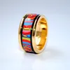 Levenscyclusserie 18K vergulde emaille bandringen ring voor dames merk designer sieraden243p