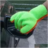 Andere interieuraccessoires 1/2 stuks Microfiber Autowashandschoenen Dubbelzijdig Mtifunctioneel Reinigingsborstels Detaillering Wassen voor gereedschap Dhabv