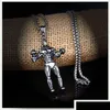 Pendant Necklaces Power Stainless Steel Bodybuilder Necklace Ancient Sier Man Dumbbell With Chain Hip Hop Jewelry Will And Sandy Dro Dhjqr