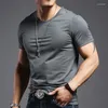 T-shirts pour hommes Mode Hommes Basic Bottoming Sports T-shirt Automne Hiver Vêtements Demi Col Haut Solide Skinny Streetwear Tops à manches longues