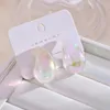 Dingle örhängen trendig chunky vattendroppshopp för kvinnor magiska färgglada akryl droppe örhänge transparent lätta modesmycken gåva