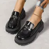 Kleid Schuhe Loafers Für Frauen 2023 Frühling Dicken sohlen Student Slip-on Retro Britischen Stil Trendy Schwarz frauen zapatos para Mujeres