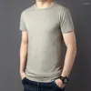 T-shirt da uomo 2023 Estate Mens maglietta di cotone bianco solido camicia da uomo moda causale O collo manica corta quotidiano supera i T taglie forti