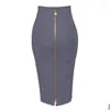 Rokken elastische bodycon kokerrok voor dames sexy ritssluiting maten xl xxl oranje blauw zwart rood wit roze zomer drop levering Dhqke