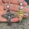 Hanger Kettingen Mode Vintage Rvs Jesus Cross Ketting Mannen Jongens Gezicht Ketting Amulet Sieraden Groothandel