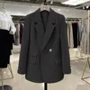 Trajes de mujer, Blazer negro para mujer, moda coreana para primavera y otoño, chaqueta holgada, abrigos de oficina para mujer, Tops informales para mujer