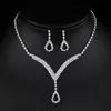 Fantastisk kvinnlig designer örhängen halsband diamanter lady smycken aaa för fest gåva 4 färg nr382