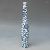 ボトルの絶妙な古い中国の青と白の手描きの花瓶を集めやすいディスプレイギフト