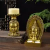 キャンドルホルダーヴィリアヘッド樹脂タイ仏像ホルダーティーライトテーブル装飾ホームリビングルームの寝室の装飾アクセサリーを瞑想する