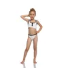 One-pièces fille 2021S mignon deux pièces maillot de bain fendu frais couleur unie couture bretelles hauts et boucle triangle shorts drop livrer DHG92